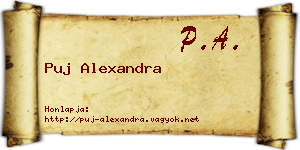 Puj Alexandra névjegykártya